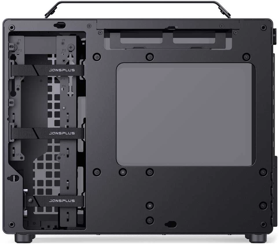 Jonsplus Z20 Micro-ATX kompiuterio korpusas, mit Tragegriff – juodos spalvos