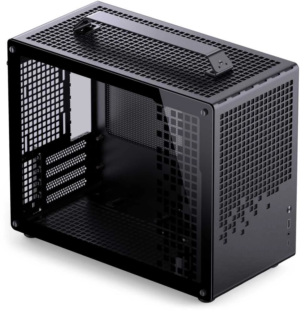 Jonsplus Z20 Micro-ATX kompiuterio korpusas, mit Tragegriff – juodos spalvos