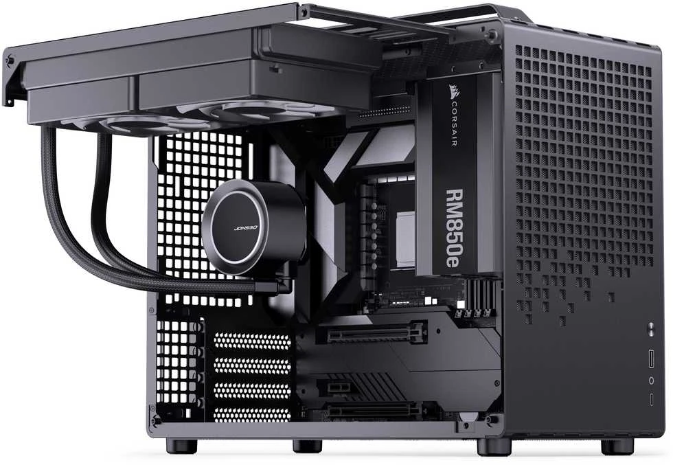 Jonsplus Z20 Micro-ATX kompiuterio korpusas, mit Tragegriff – juodos spalvos