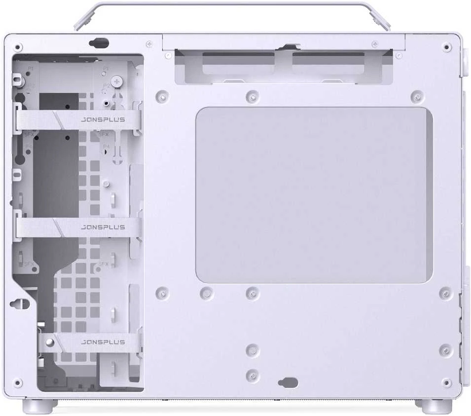 Jonsplus Z20 Micro-ATX kompiuterio korpusas, mit Tragegriff – baltos spalvos