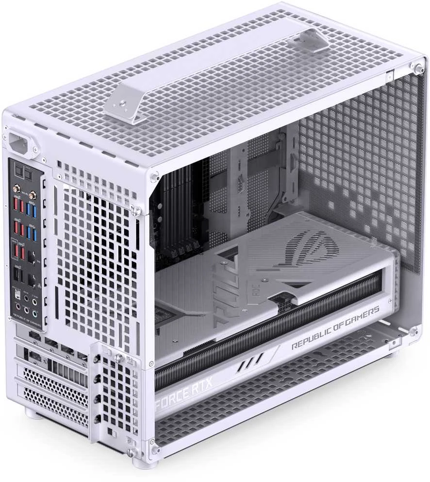 Jonsplus Z20 Micro-ATX kompiuterio korpusas, mit Tragegriff – baltos spalvos