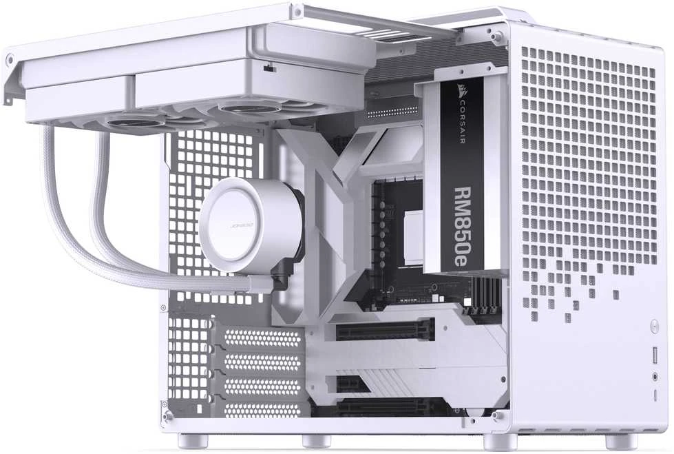 Jonsplus Z20 Micro-ATX kompiuterio korpusas, mit Tragegriff – baltos spalvos