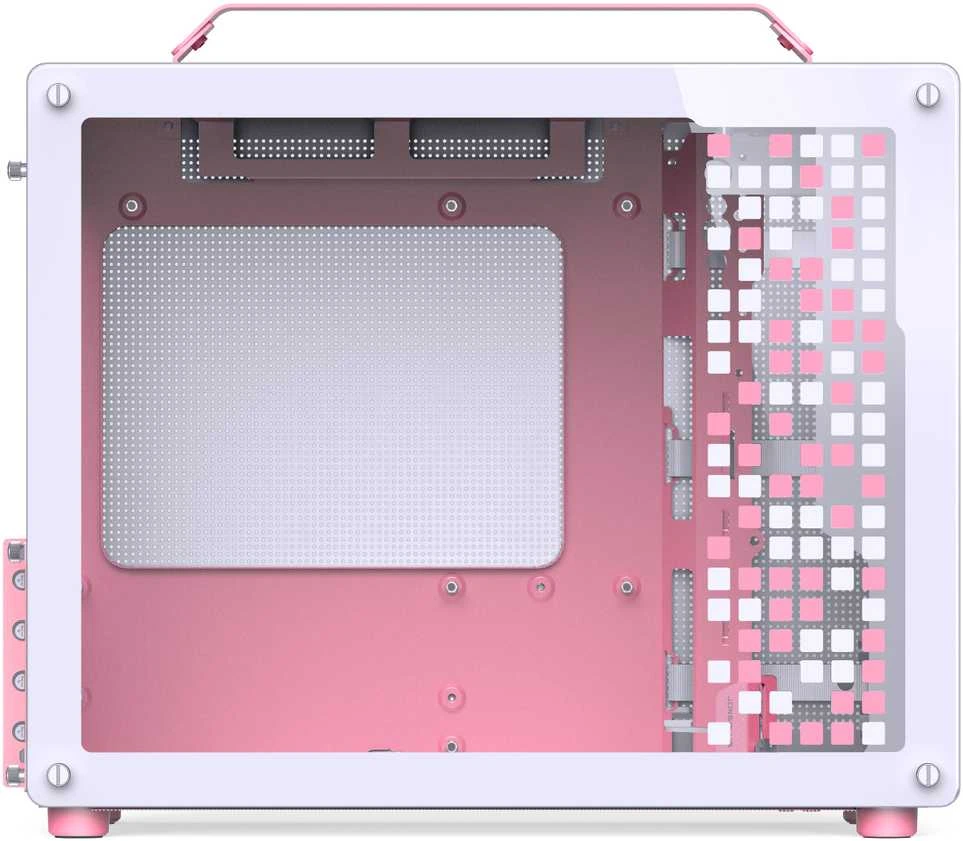 Jonsplus Z20 Micro-ATX kompiuterio korpusas, mit Tragegriff – baltos spalvos/pink