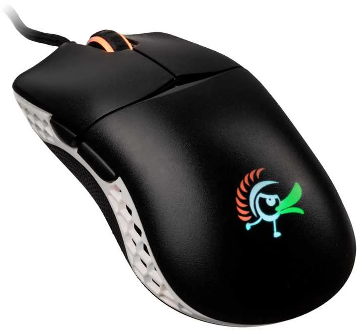 King Kits Pelė žaidimams „Ducky Feather“, ARGB – „Kailh Switches“, juoda/balta + kilimėlis