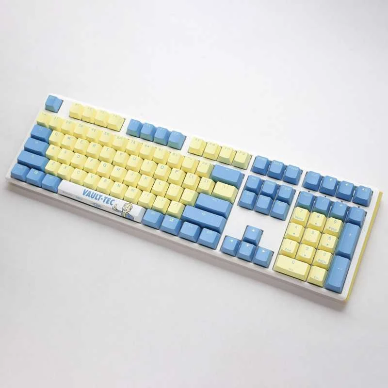 King Kits „Ducky x Fallout Vault-Tec Limited Edition One 3“ žaidimų klaviatūra ir pelės kilimėlis – MX ruda (JAV)