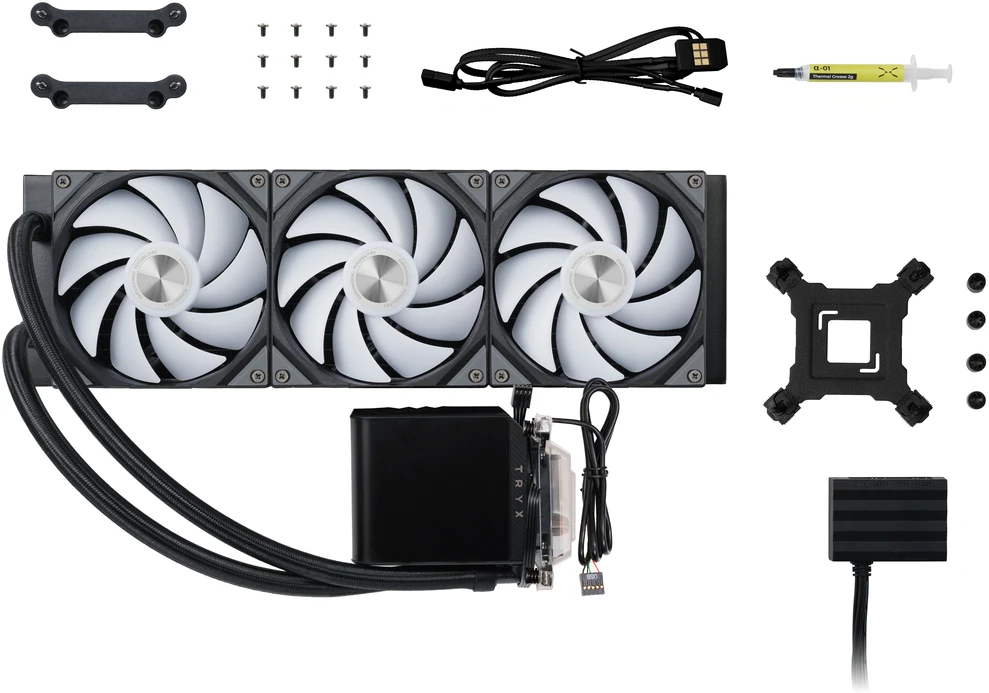 Lian Li O11 Vision Compact + TRYX PANORAMA ARGB Complete Vanduo Cooling - juodas, 360mm