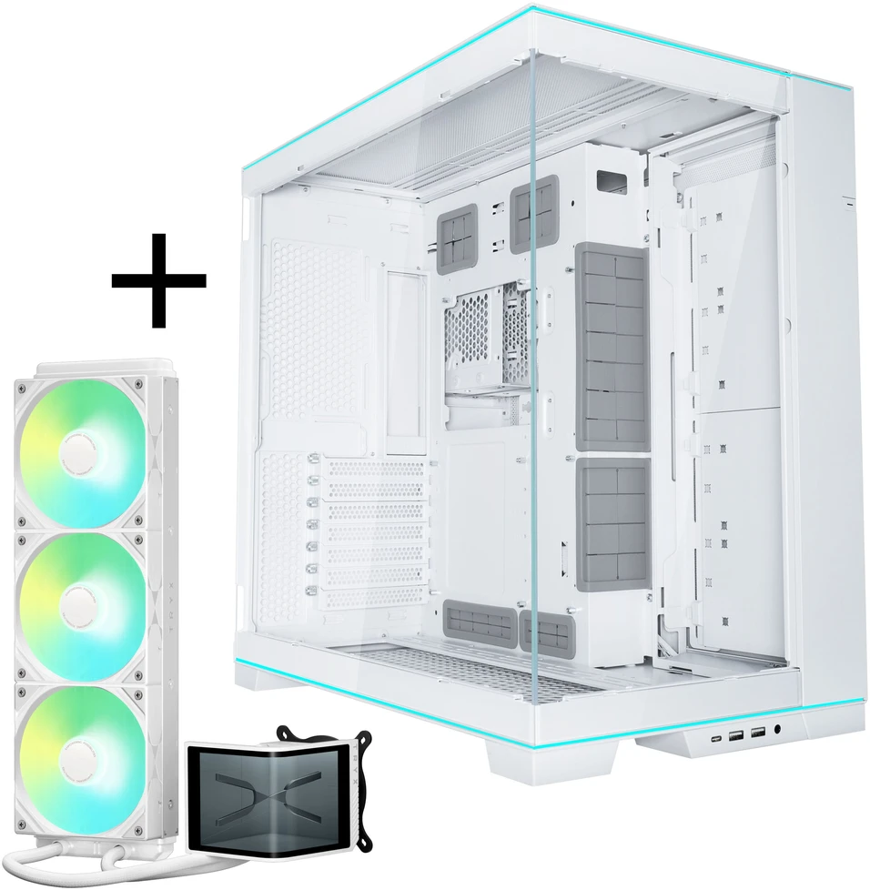 Lian Li O11D EVO RGB + TRYX PANORAMA SE ARGB Complete Vanduo Cooling - baltas, 360mm
