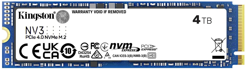 Kingston SSD 4TB NV3 M.2 2280 PCIe 4.0 NVMe SSD