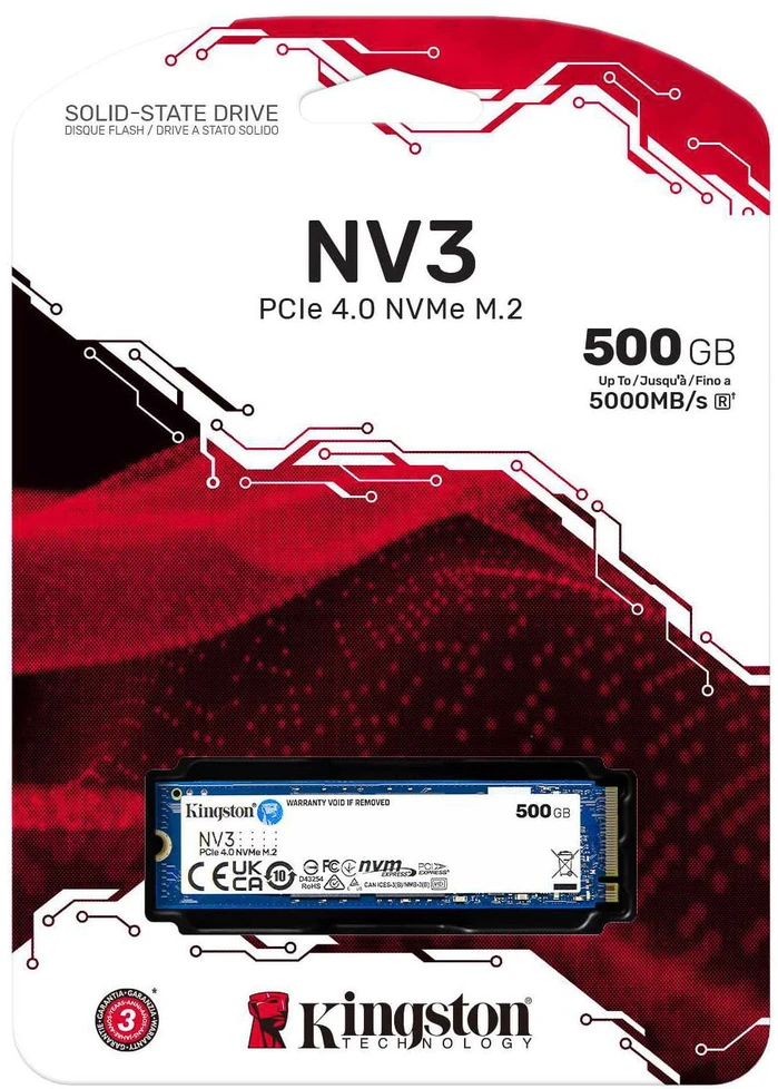 KINGSTON 500GB NV3 M.2 2280 PCIe 4.0 NVMe SSD