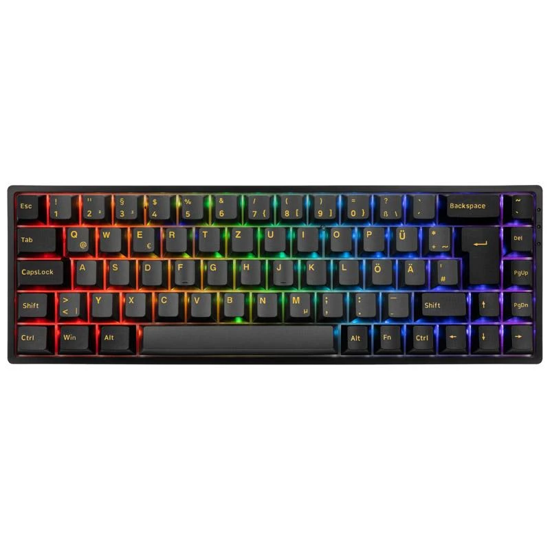AKKO 3068B Plus Juodas&amp;auksinis Belaidė klaviatūra žaidimams, mechanisch, RGB - V3 Kreminis Geltona, ISO (DE), juodas