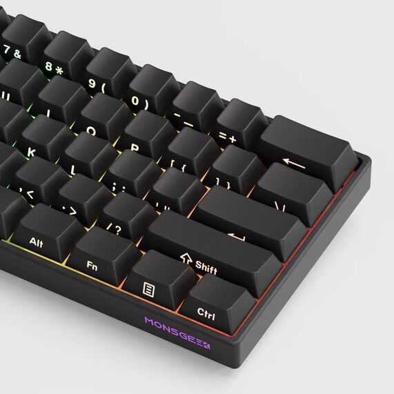 Laidinė klaviatūra Akko MonsGeek FUN60 Pro Gaming, USB-C, RGB, magnetiniai perjungikliai, ANSI (US), Juodos spalvos
