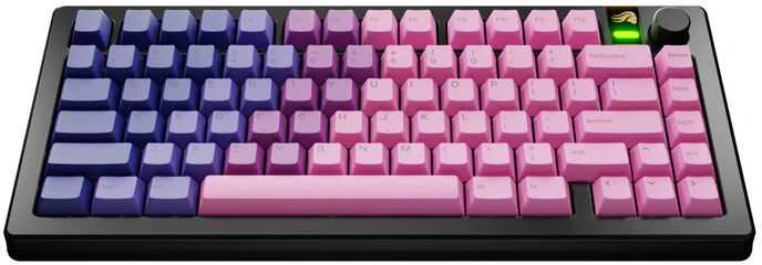 Klaviatūra Glorious GPBT Gradient Keycaps, ANSI išdėstymas US, PBT, Dye-Sub – Nebula