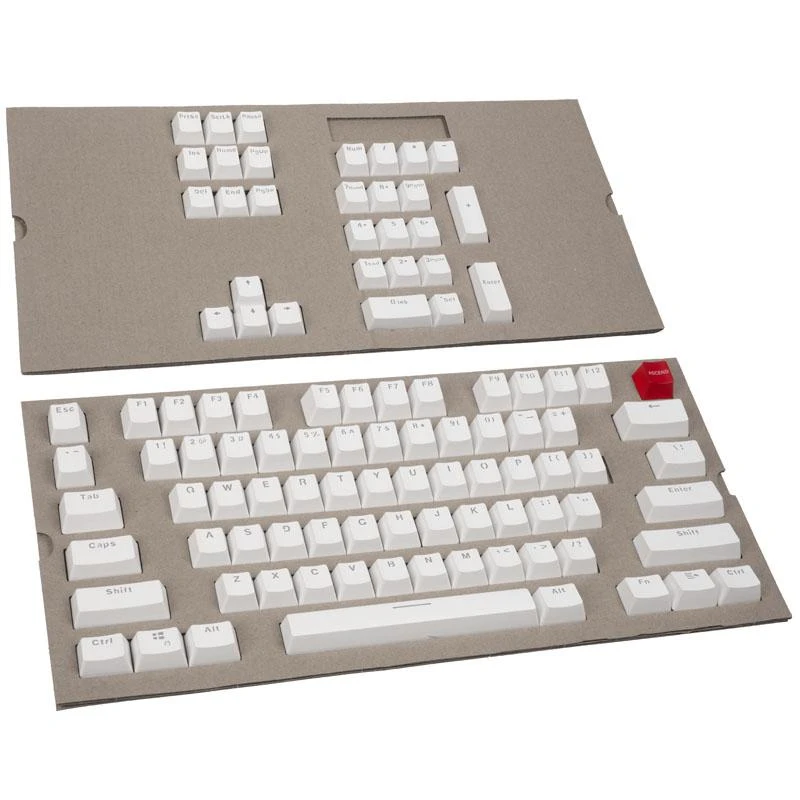 Pakaitiniai klaviatūros klavišai Glorious ABS Keycaps - 104vnt, ANSI, US išdėstymas, Balti