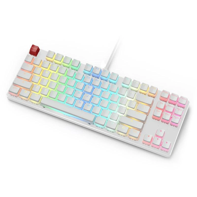 Pakaitiniai klaviatūros klavišai Glorious Aura Keycaps - 105vnt, ANSI, US išdėstymas, Balti