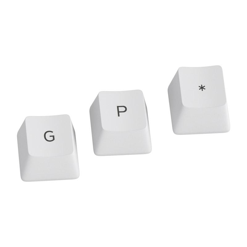 Klaviatūra Glorious GPBT Keycaps – 115 PBT Tastenkappen, ISO, ES-išdėstymas, Arctic Baltas
