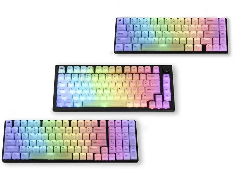 Klaviatūra Glorious Polychroma RGB Keycaps – 115 Keycaps, ANSI, US išdėstymas, pusiau skaidrūs