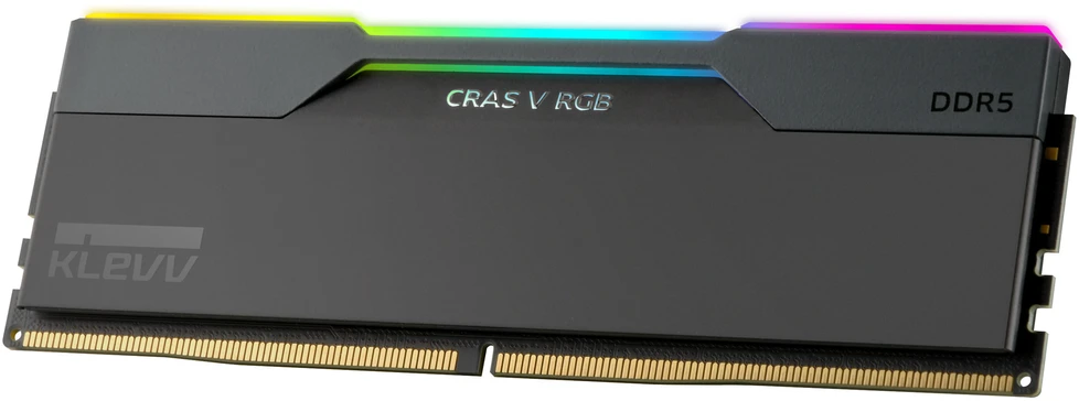 Klevv 32 GB (2 x 16 GB) 6000 MHz CL28 DDR5 žaidimų RAM modulis 28-36-36-76 1.4V CRAS V RGB rinkinys, 32 GB, 2 x 16 GB, DDR5, 6000 MHz, 288 kontaktų DIMM