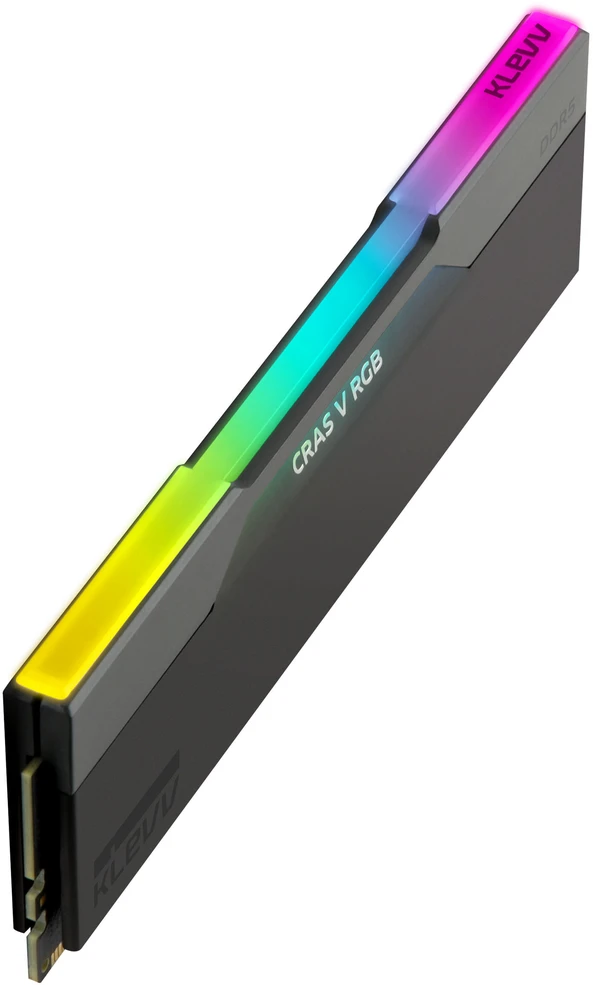 Klevv 32 GB (2 x 16 GB) 6000 MHz CL28 DDR5 žaidimų RAM modulis 28-36-36-76 1.4V CRAS V RGB rinkinys, 32 GB, 2 x 16 GB, DDR5, 6000 MHz, 288 kontaktų DIMM