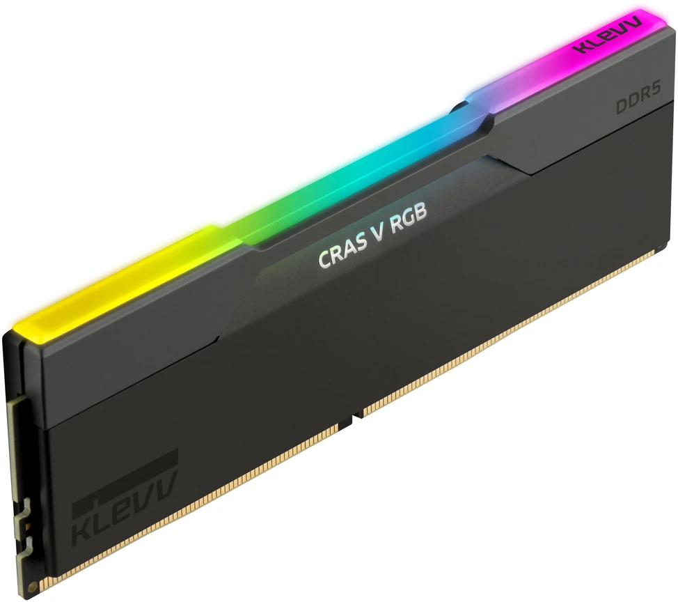 Klevv 32 GB (2 x 16 GB) 6000 MHz CL28 DDR5 žaidimų RAM modulis 28-36-36-76 1.4V CRAS V RGB rinkinys, 32 GB, 2 x 16 GB, DDR5, 6000 MHz, 288 kontaktų DIMM