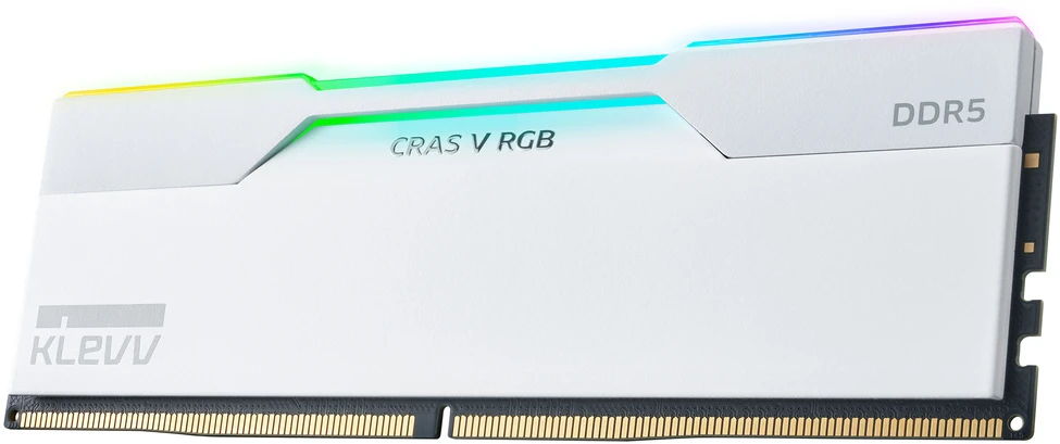 RAM KLEVV CRAS V RGB DDR5-6000 operatyvioji atmintis, CL30, XMP 3.0 ir EXPO – 64 GB dviejų modulių rinkinys, balta