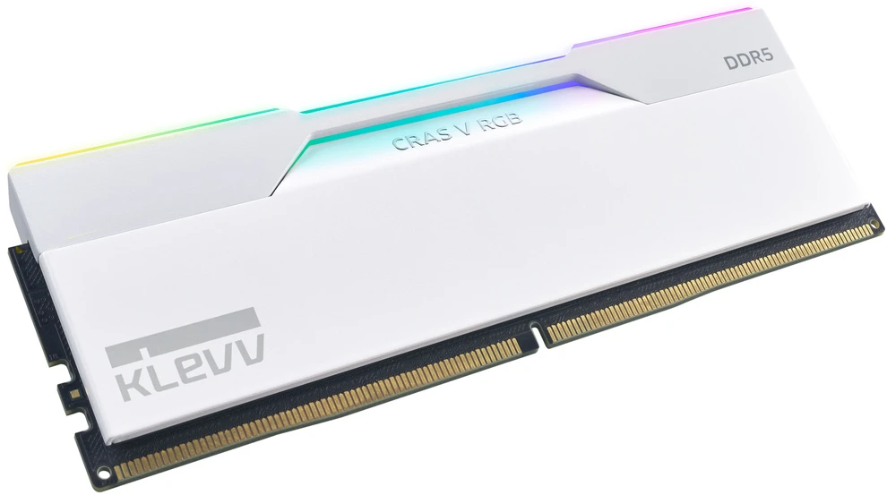 KLEVV CRAS V RGB DDR5-6400 RAM, CL32, XMP 3.0 ir EXPO – 64 GB dviejų modulių rinkinys, balta