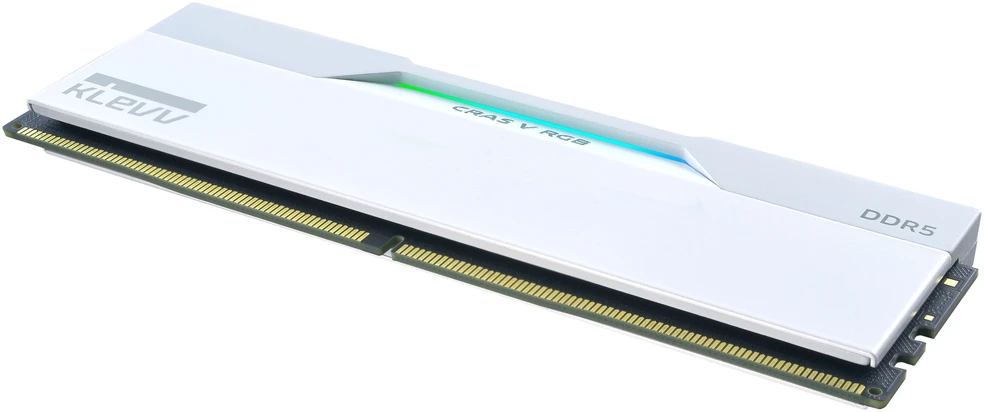 KLEVV CRAS V RGB DDR5-6400 RAM, CL32, XMP 3.0 ir EXPO – 64 GB dviejų modulių rinkinys, balta