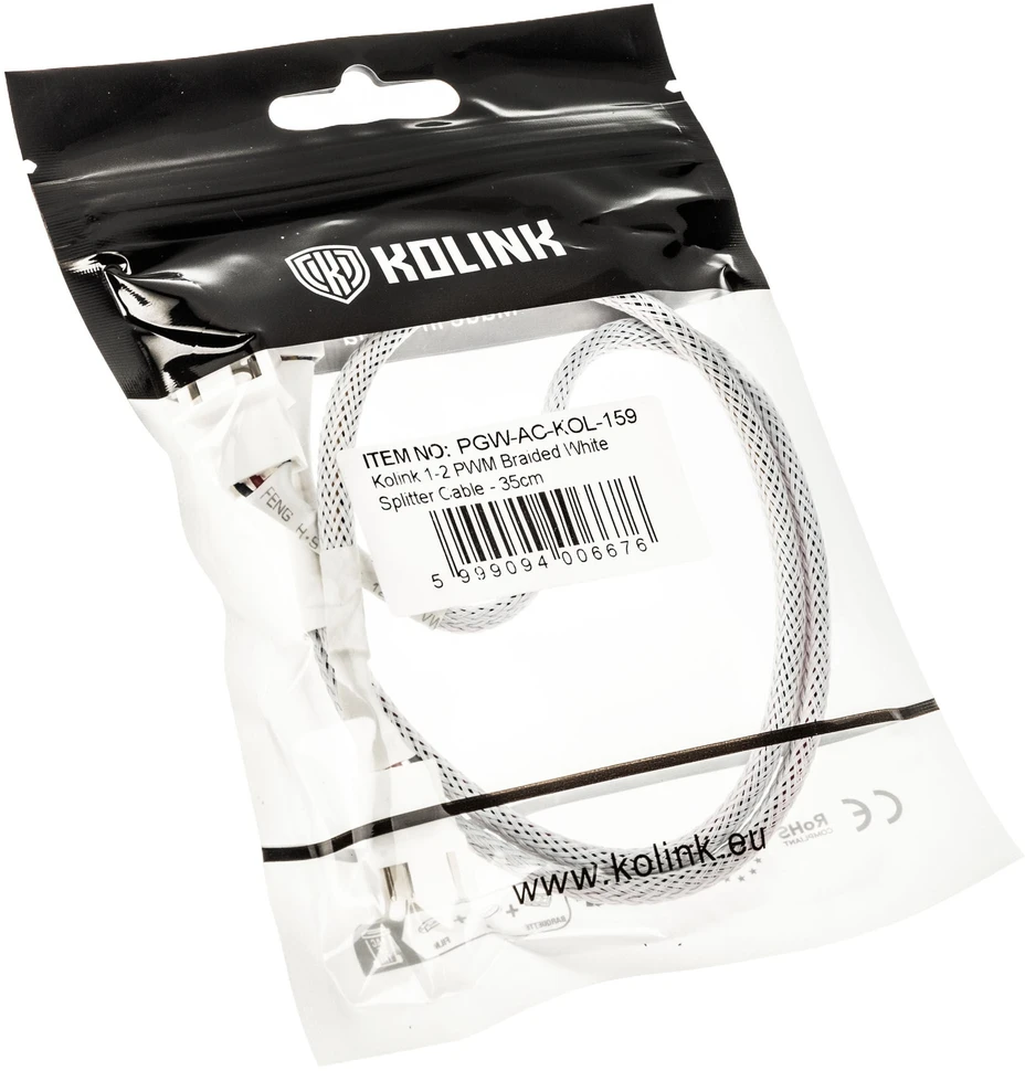Kolink 1-3 PWM ventiliatoriaus skirstytuvo kabelis, 35 cm, pintas, baltas