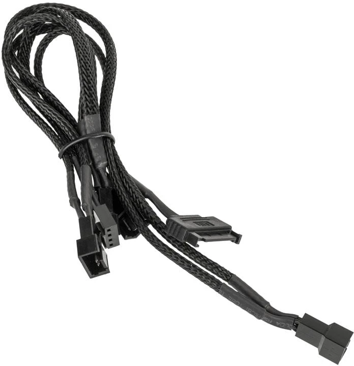 Kolink 1-4 PWM Fan Splitter Cable – 35 cm, braided, juodas