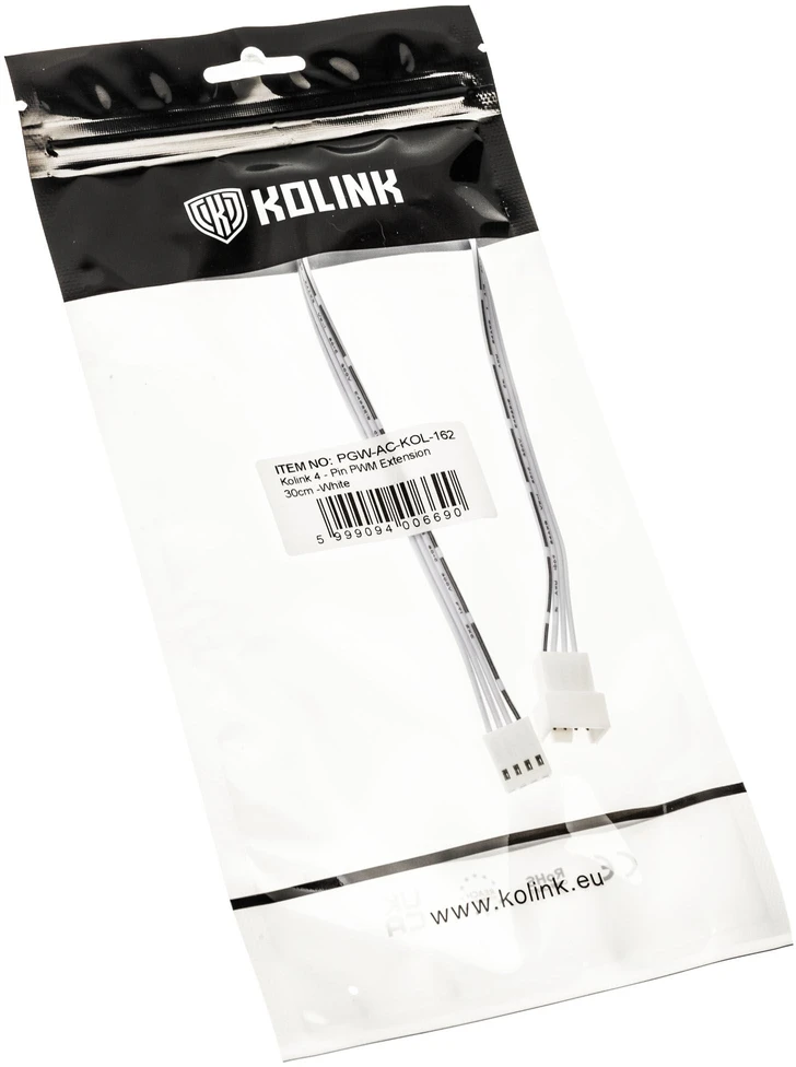 Kolink 4-Pin PWM prailginimas – 30 cm, baltas
