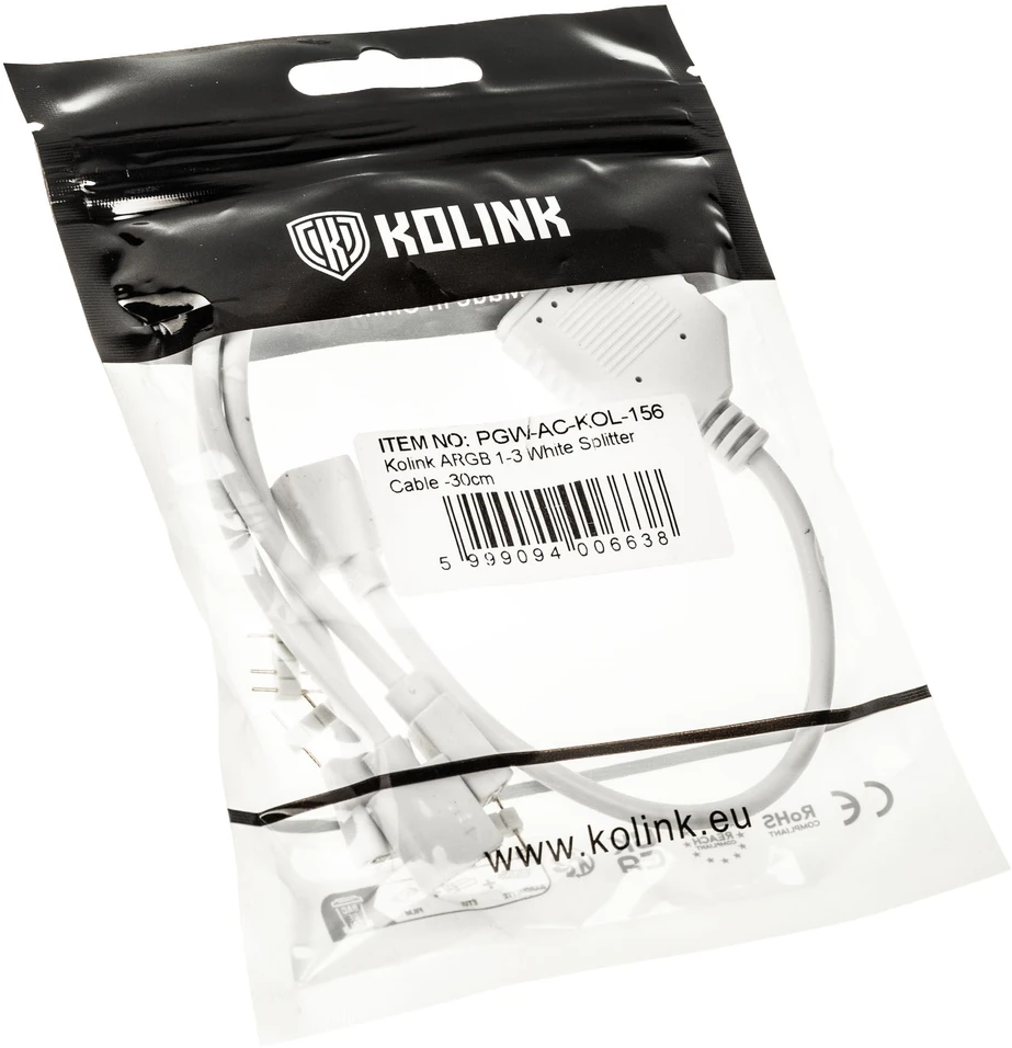 Kolink ARGB 1-3 skirstytuvo kabelis, Ø 30 cm, baltas