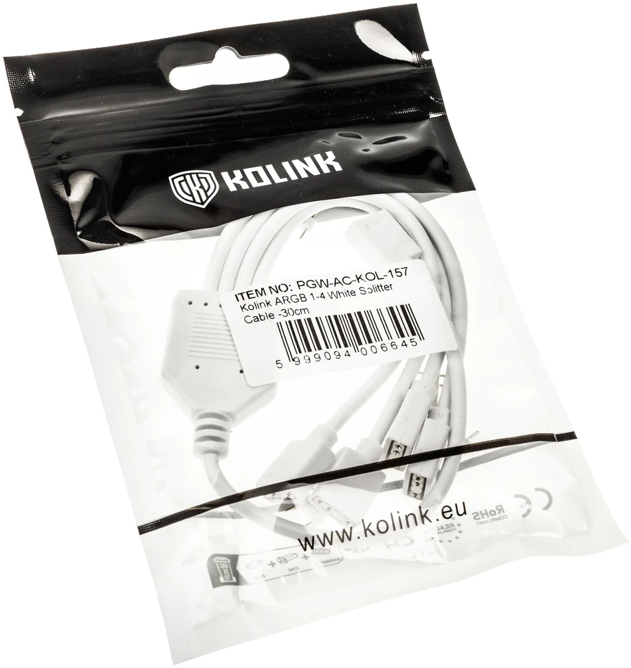 Kolink ARGB 1-4 skirstytuvo kabelis, Ø 30 cm, baltas