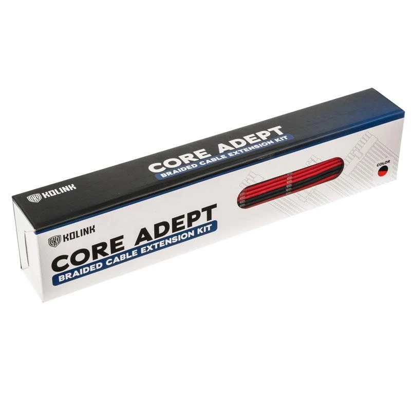 Kolink Core Adept Braided Cable Extension Kit – juodos spalvos/raudonos spalvos