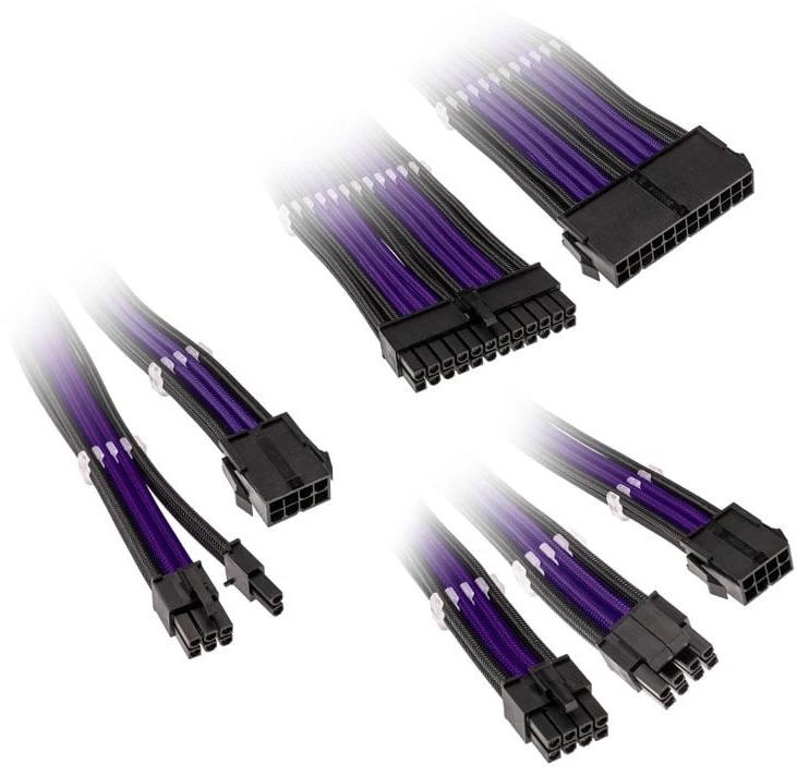 Kolink Core Adept Braided Cable Extension Kit - Jet Juodas/Titan Violetinė