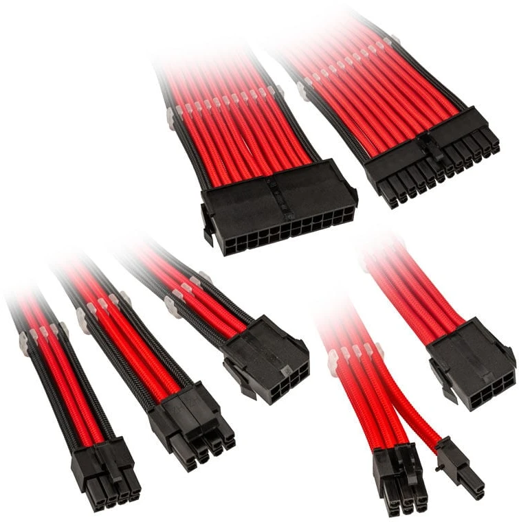 Kolink Core Adept Braided Cable Extension Kit - Raudona