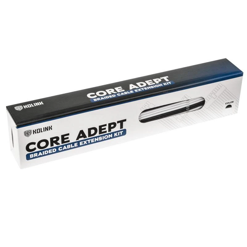 Kolink Core Adept Braided Cable Extension Kit – juodos spalvos/baltos spalvos