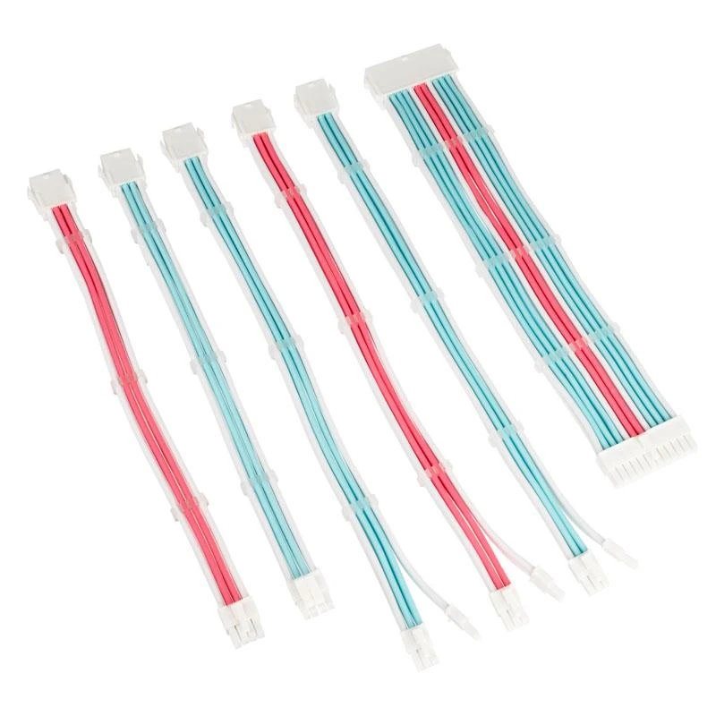 Mėlyna Kolink Core Adept Braided Cable Extension Kit - Brilliant Baltas/Neon Mėlyna/Pure Rožinė