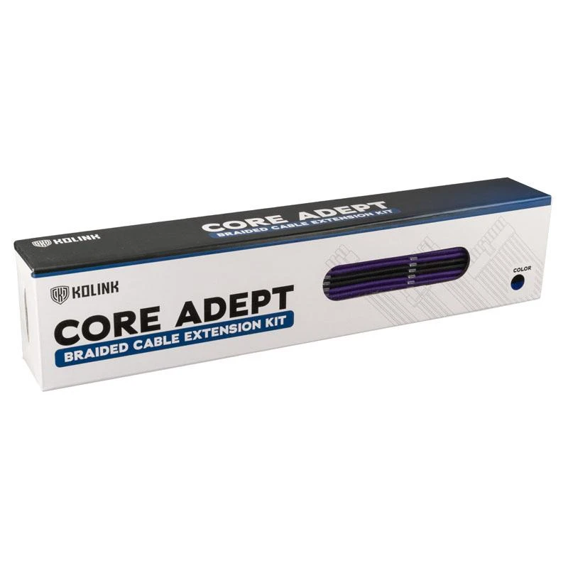 Kolink Core Adept Braided Cable Extension Kit - Jet Juodas/Titan Violetinė