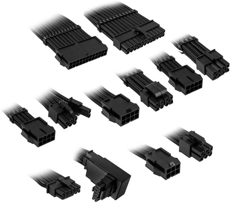 Kolink Core Pro Braided Cable Extension Kit 12V-2×6 Type 1 – Jet Juodas
