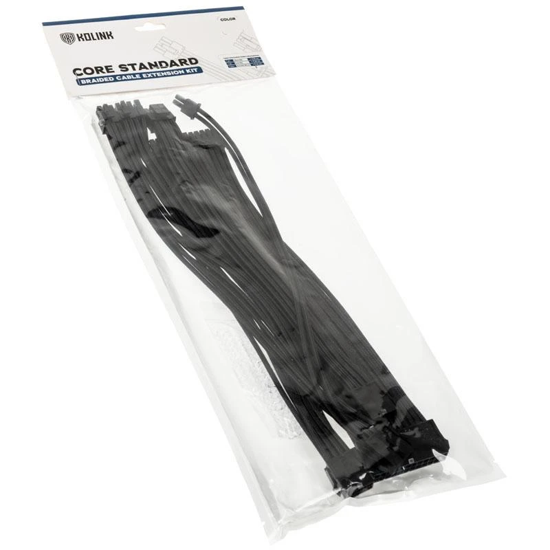 Kolink Core Standard Braided Cable Extension Kit – Jet Juodas