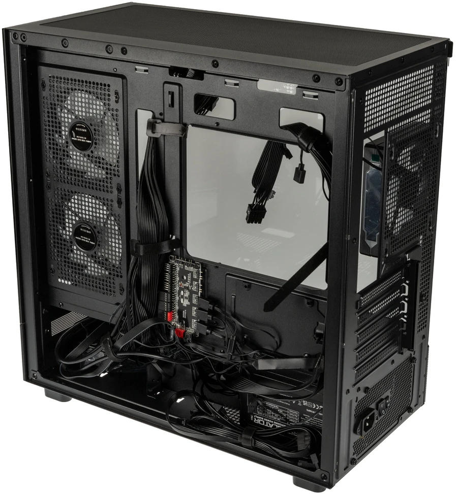 Kolink GSI SmartAssembly ARGB Glass Micro-ATX PC case, mid tower, Micro-ATX, Tempered Glass – juodas, 750 watts Gold power supply