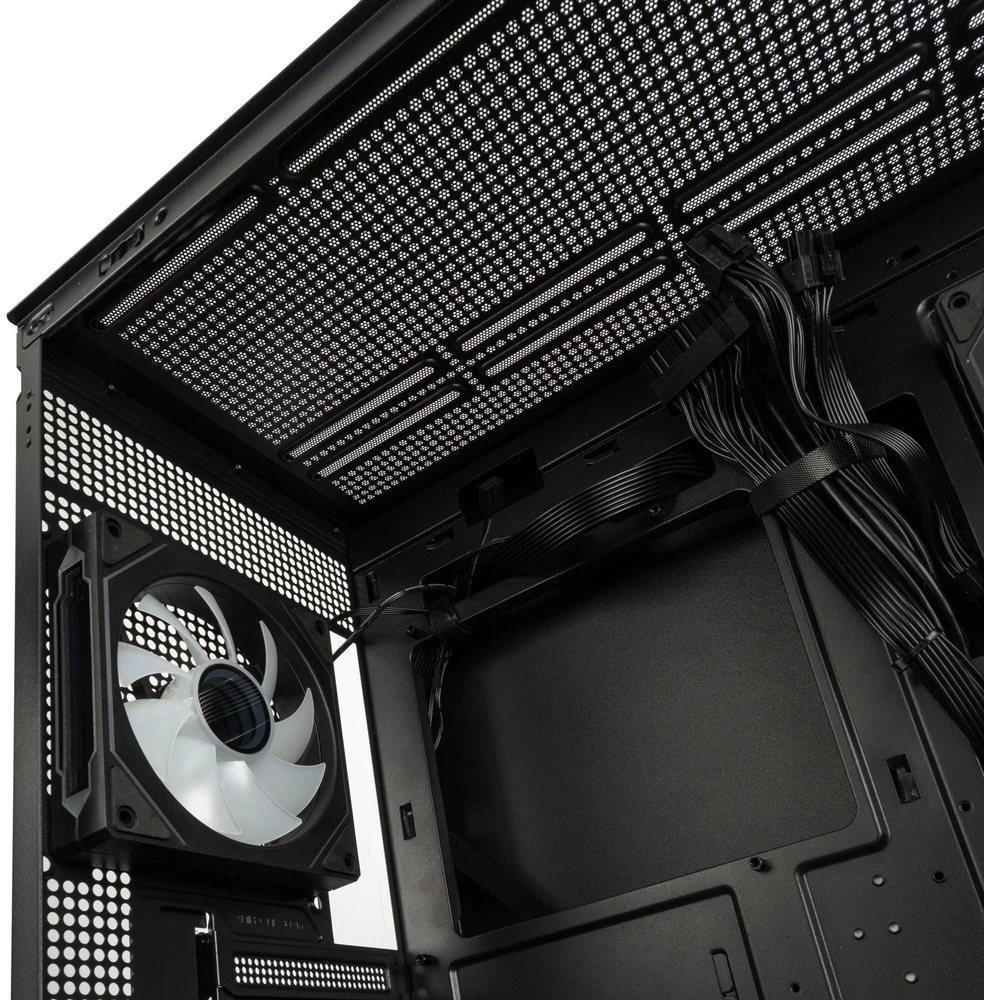 Kolink GSI SmartAssembly ARGB Glass Micro-ATX PC case, mid tower, Micro-ATX, Tempered Glass – juodas, 750 watts Gold power supply