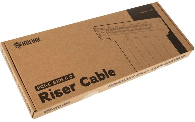 Kolink PCIe 5.0 Riser Cable, 90 degrees, x16 – juodas, 300mm