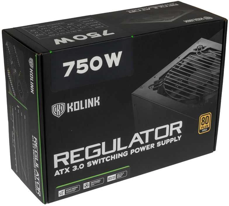 „Kolink Regulator 80 PLUS Gold“ maitinimo blokas, ATX 3.0, PCIe 5.0, modulinis – 750 vatų
