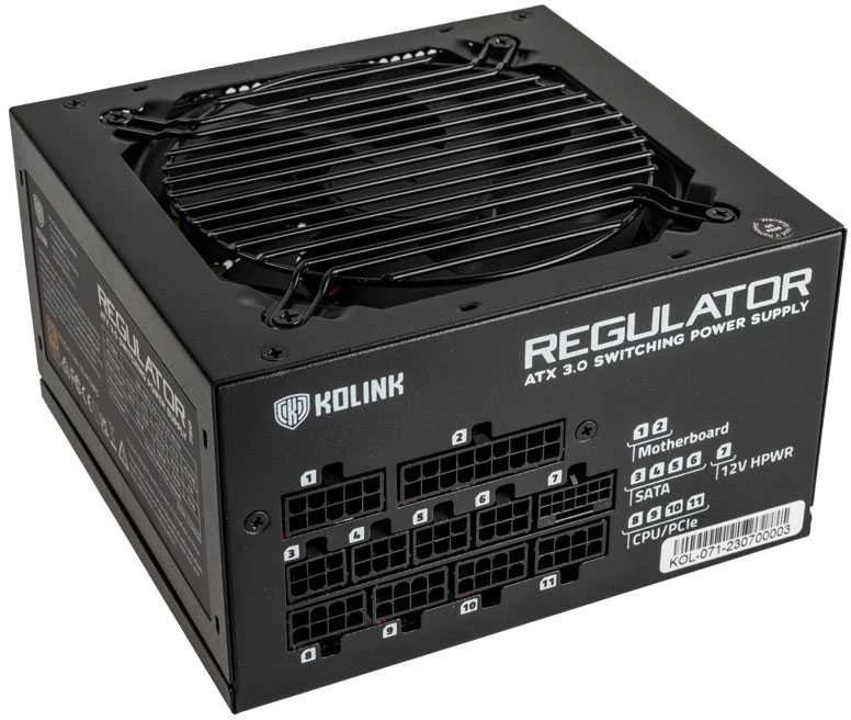 „Kolink Regulator 80 PLUS Gold“ maitinimo blokas, ATX 3.0, PCIe 5.0, modulinis – 750 vatų