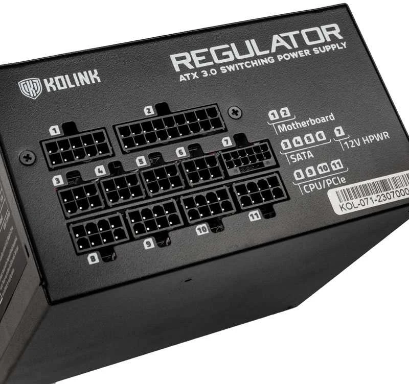 „Kolink Regulator 80 PLUS Gold“ maitinimo blokas, ATX 3.0, PCIe 5.0, modulinis – 750 vatų