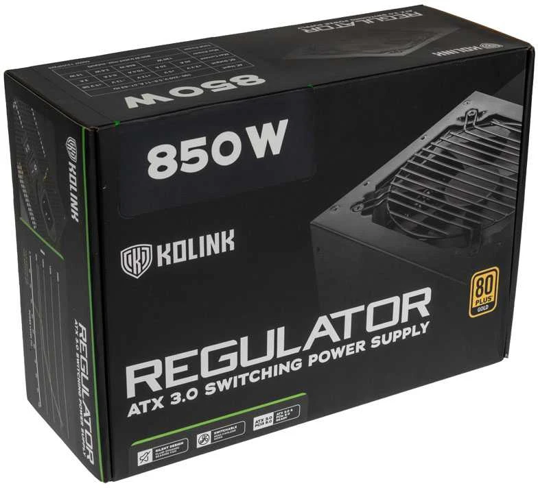 „Kolink Regulator 80 PLUS Gold“ maitinimo blokas, ATX 3.0, PCIe 5.0, modulinis – 850 vatų