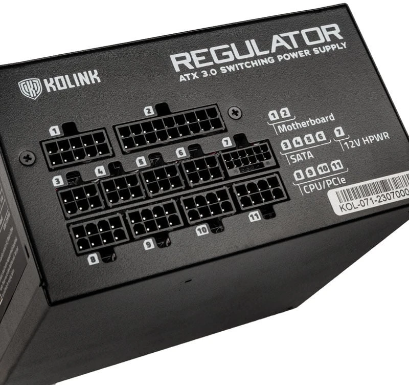 „Kolink Regulator 80 PLUS Gold“ maitinimo blokas, ATX 3.0, PCIe 5.0, modulinis – 850 vatų