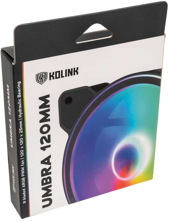 Kolink Umbra HDB ARGB LED PWM - 120 mm, ventiliatorius, 12 cm, juodas, baltas