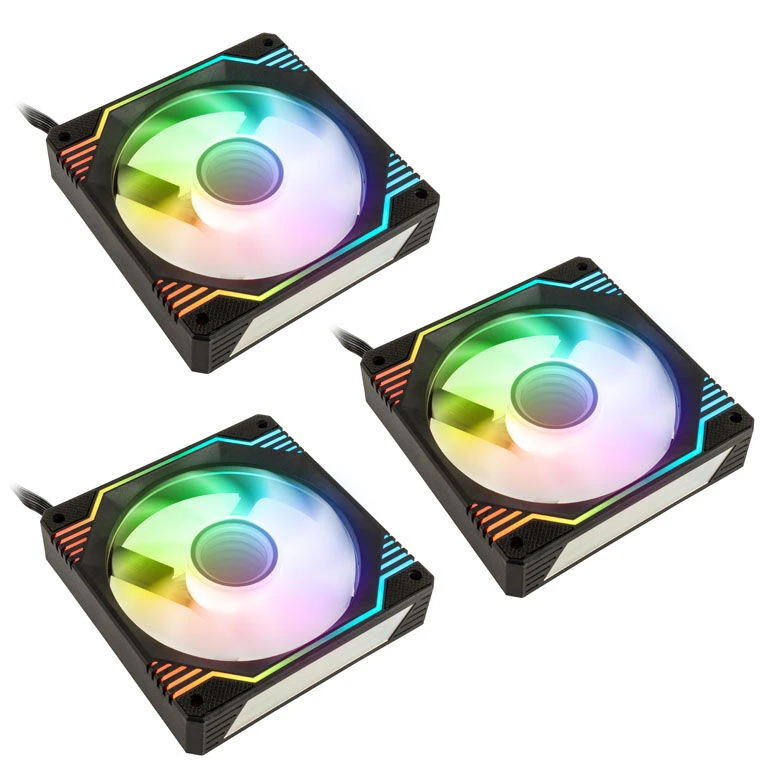 Kolink Umbra X 120mm ARGB High Performance PWM korpuso ventiliatorius Triple Pack – juodos spalvos