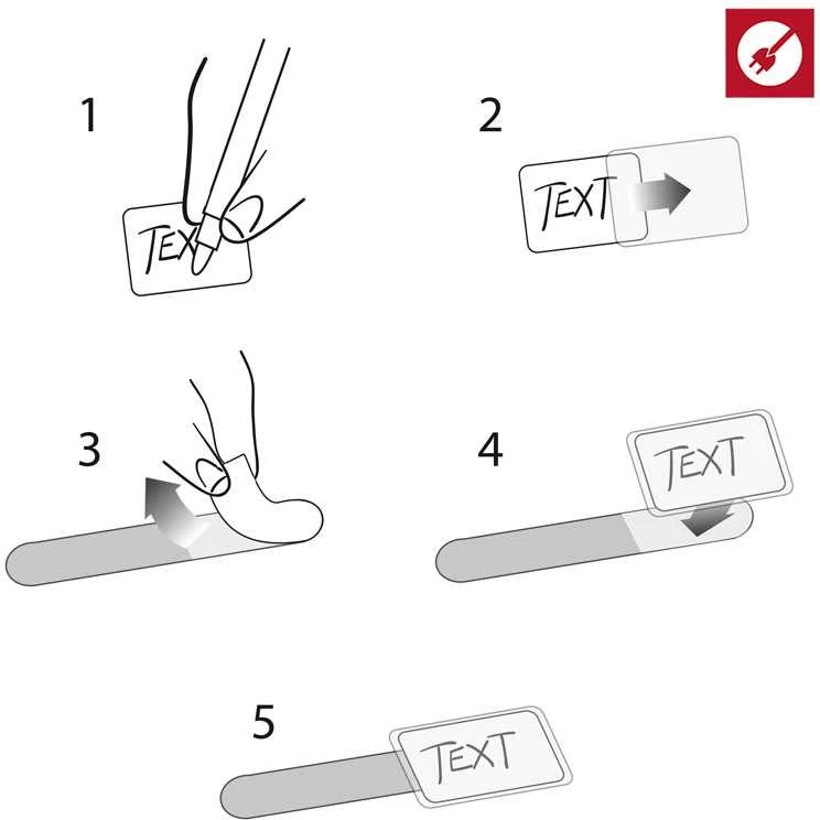 LABEL THE CABLE Mini Velcro Ties 10-piece Set - juodos spalvos